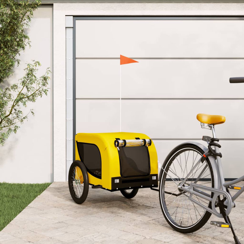Iban Foldable Pet Bike Trailer, 136 x 69 x 73.5 cm, yellow