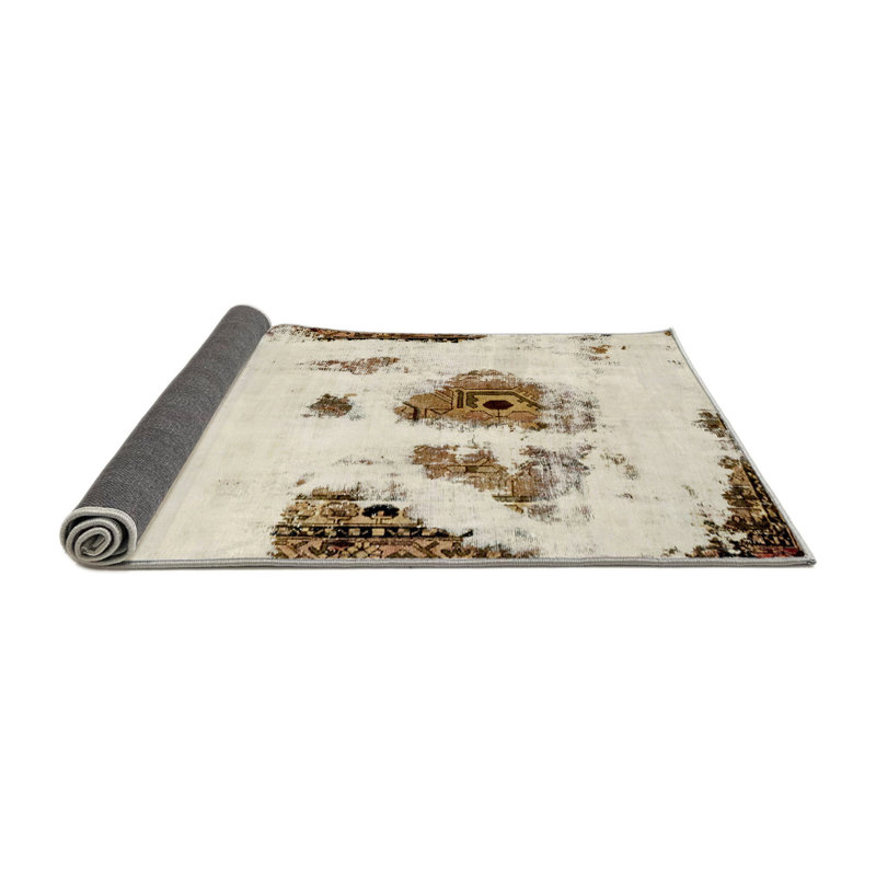 Tapis abstrait moderne de style abstrait, Rond 5 pi