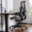 Chaise ergonomique en filet avec accoudoirs rabattables, soutien lombaire, dossier pour bureau personnel-1490446352