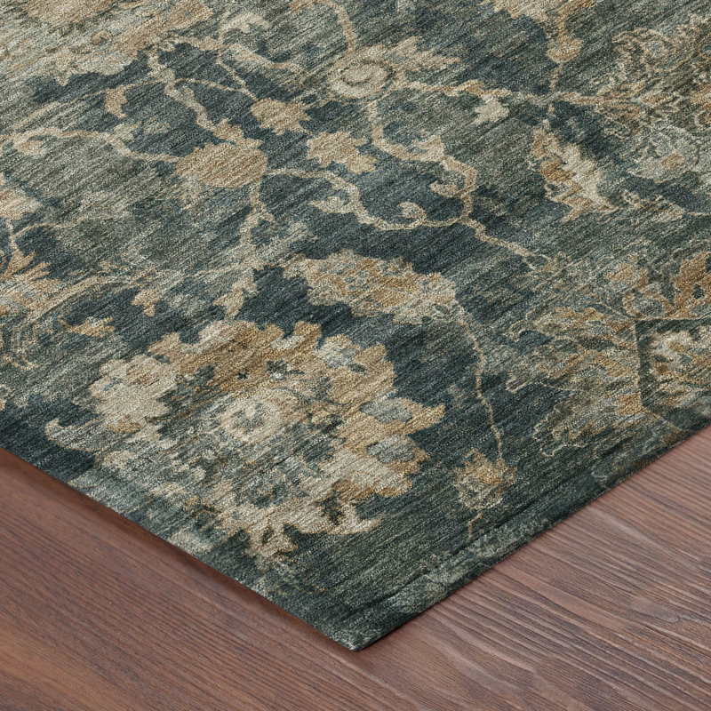 Tapis traditionnel lavable à la machine intérieur / extérieur ACN2528, Basilic, 8 pi x 10 pi