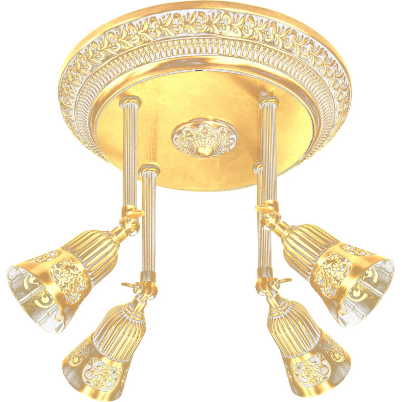 Esterbrook LED Semi Flush Mount, White Patina Gold