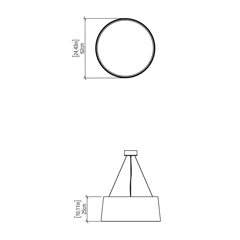 1 - Light LED Pendant, Imbuia