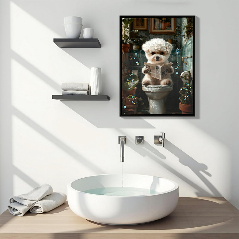 Drôle de salle de bain, art mural
