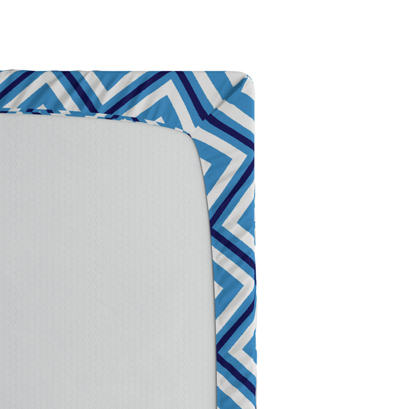 Microfiber Geometric Fitted Sheet, Queen Fitted Sheet