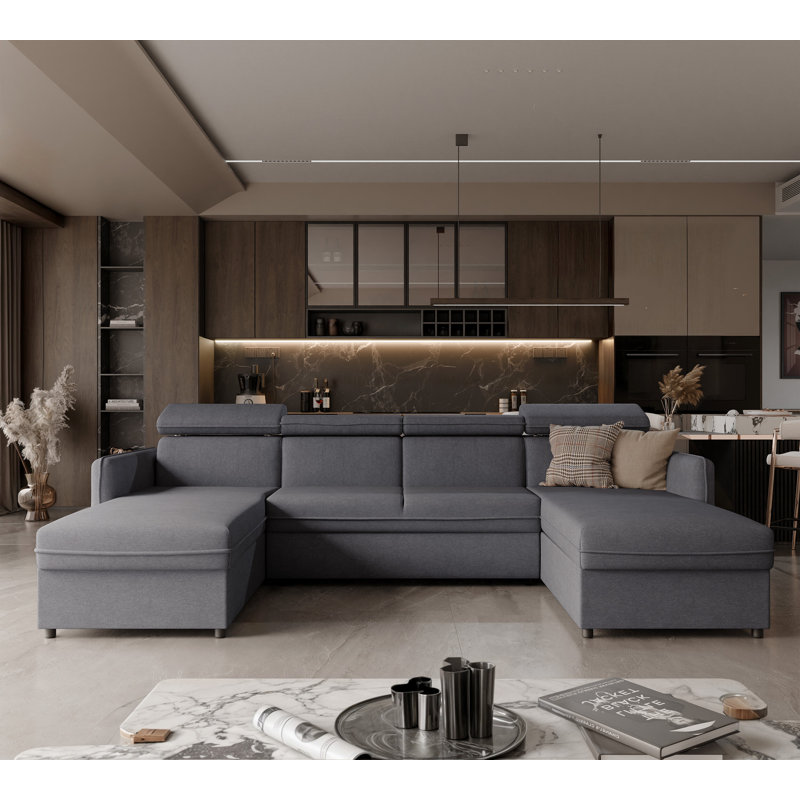 5 Seater Sofa Bed, Dark Grey