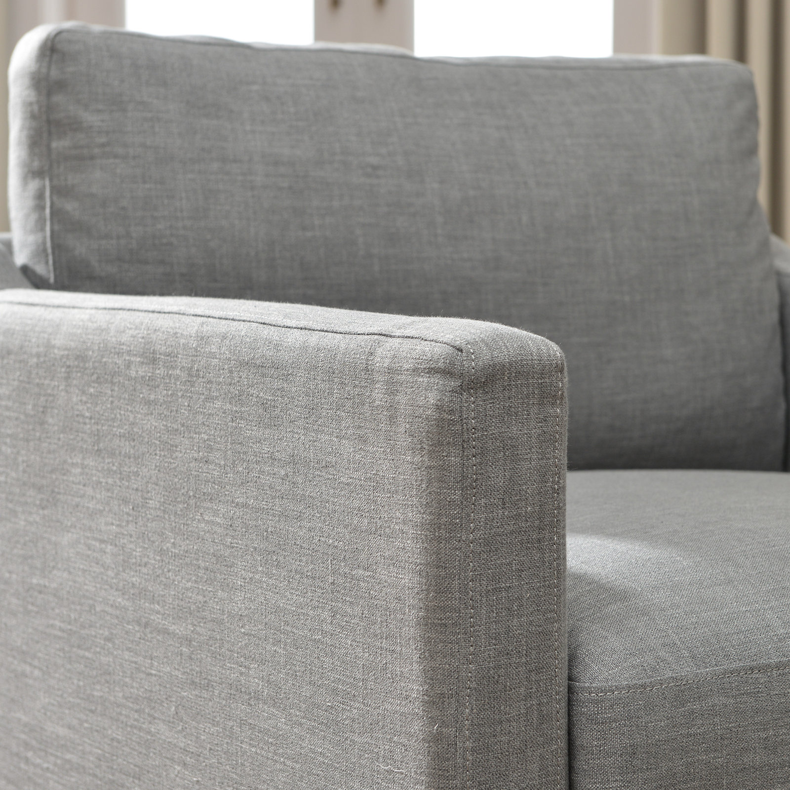 Cami Oak Armchair, Charcoal Polyester Blend