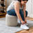 17.7" W Fully Assembled Swivel Ottoman with Acacia Solid Wood Frame, Linen Upholstered Footrest, 500lbs-812824214
