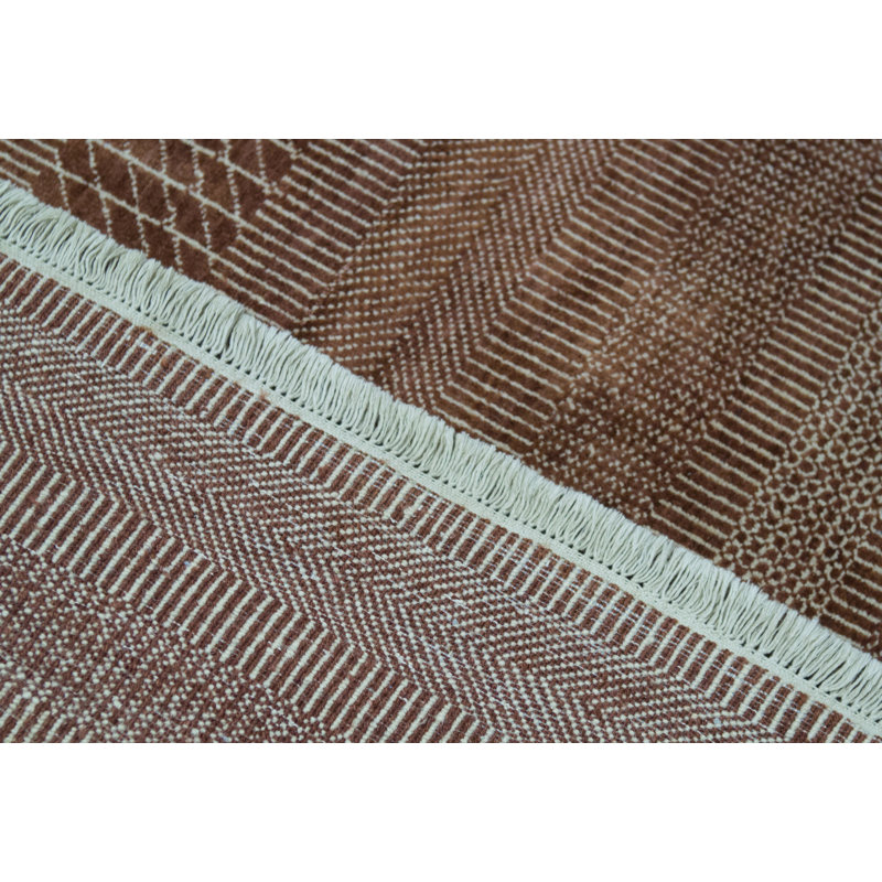 Striped Area Rug in Rust/Ivory/Brown