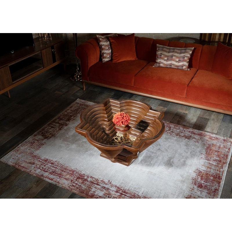 Table basse en bois et en verre trempé C-DECO Randalusian