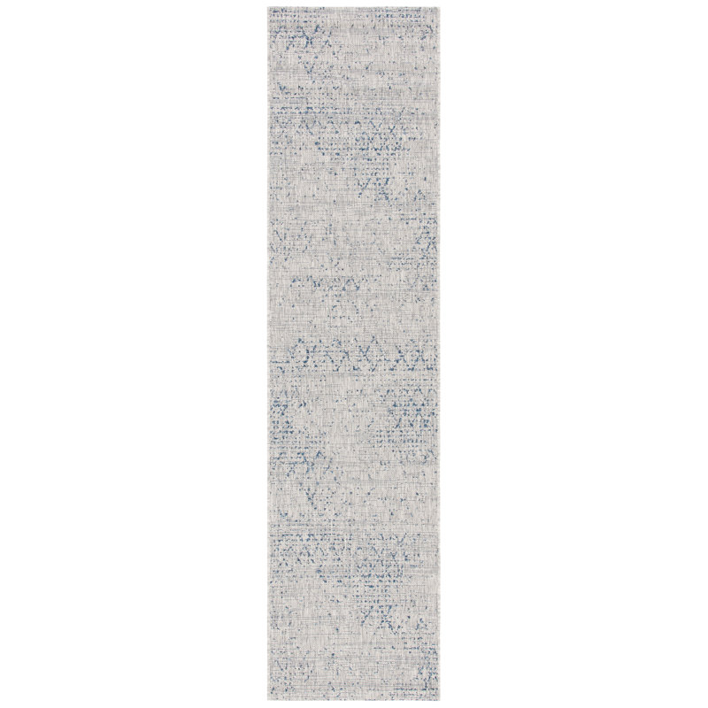 Tapis d'intérieur / extérieur à motif géométrique Rolla Performance, Tapis de couloir 2 pi 2 po x 9 pi