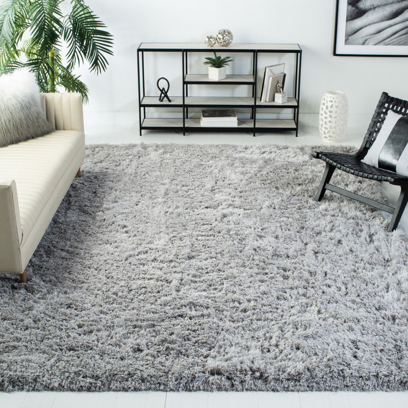 Ingris Ocean Shag Hand Tufted Performance Solid Color Rug, Rectangle 4' x 6'