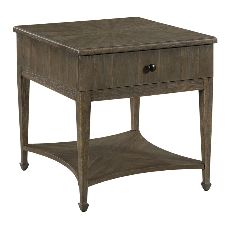 Aliciana Solid Wood End Table with Storage