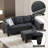 Wide Left Hand Facing Sofa and Chaise with Ottoman