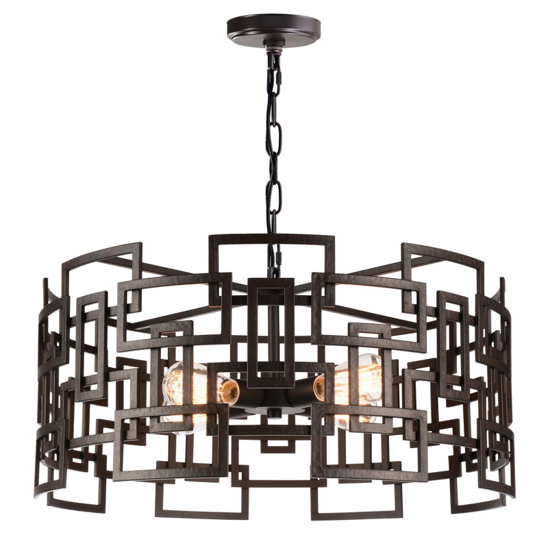 Lustre tambour unique à 4 lumières Uriarte