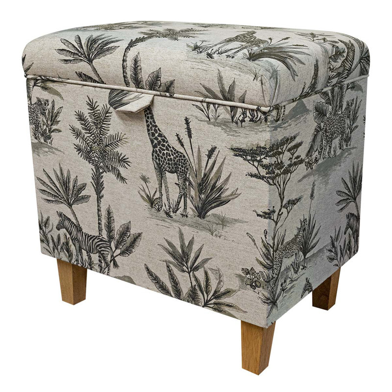 Rectangle Floral Ottoman with Storage
