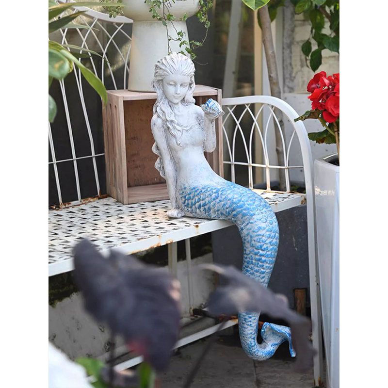 Statue de sirène à poser sur une étagère, décoration intérieure sur le thème de l'océan