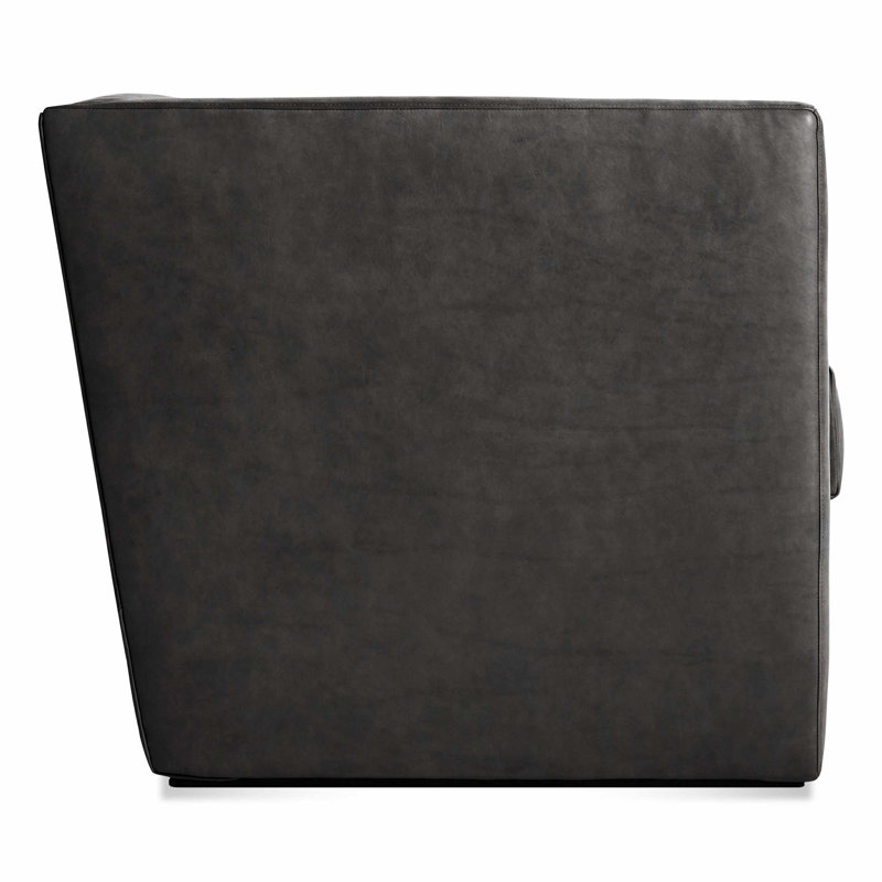 Double Down Armchair, Slate Genuine Leather