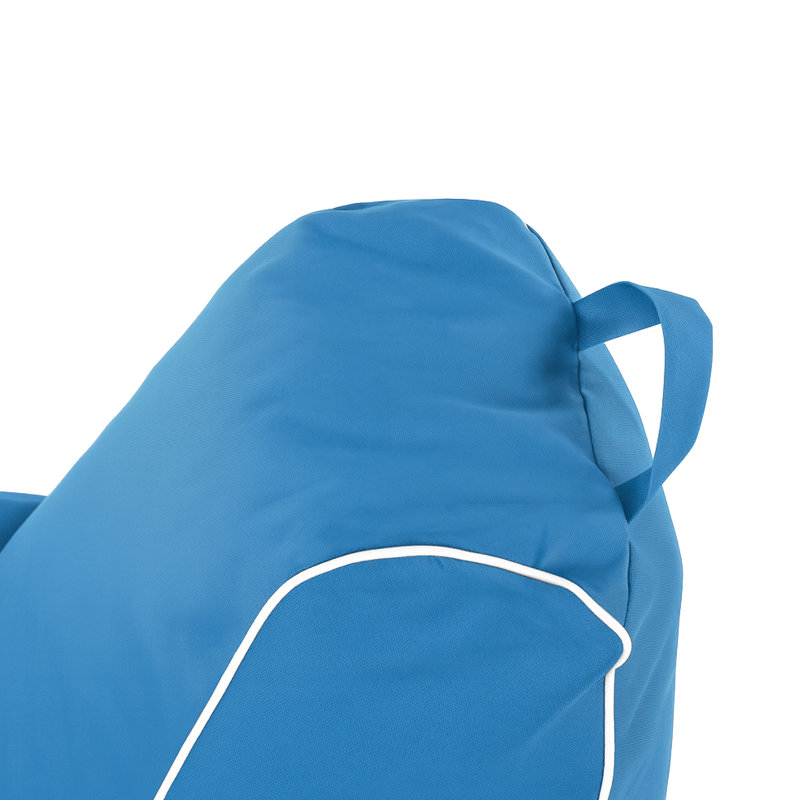 Armless Gaming Bean Bag Chair, Blue Polyester