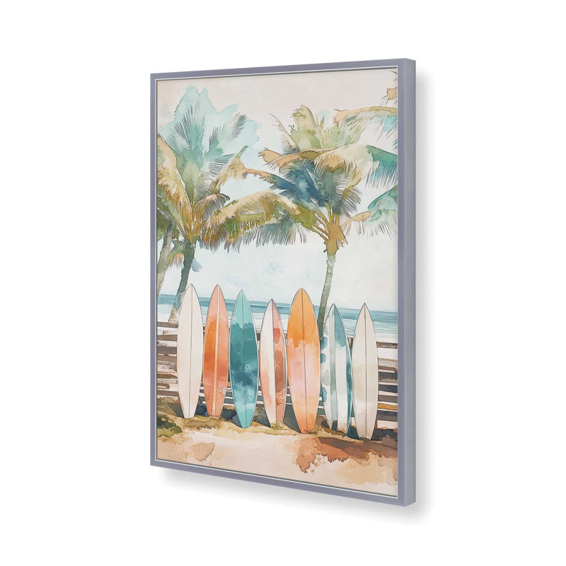 «Tropical Board», reproduction encadrée, H 15,25 po x l 12,25 po, Chrome poli