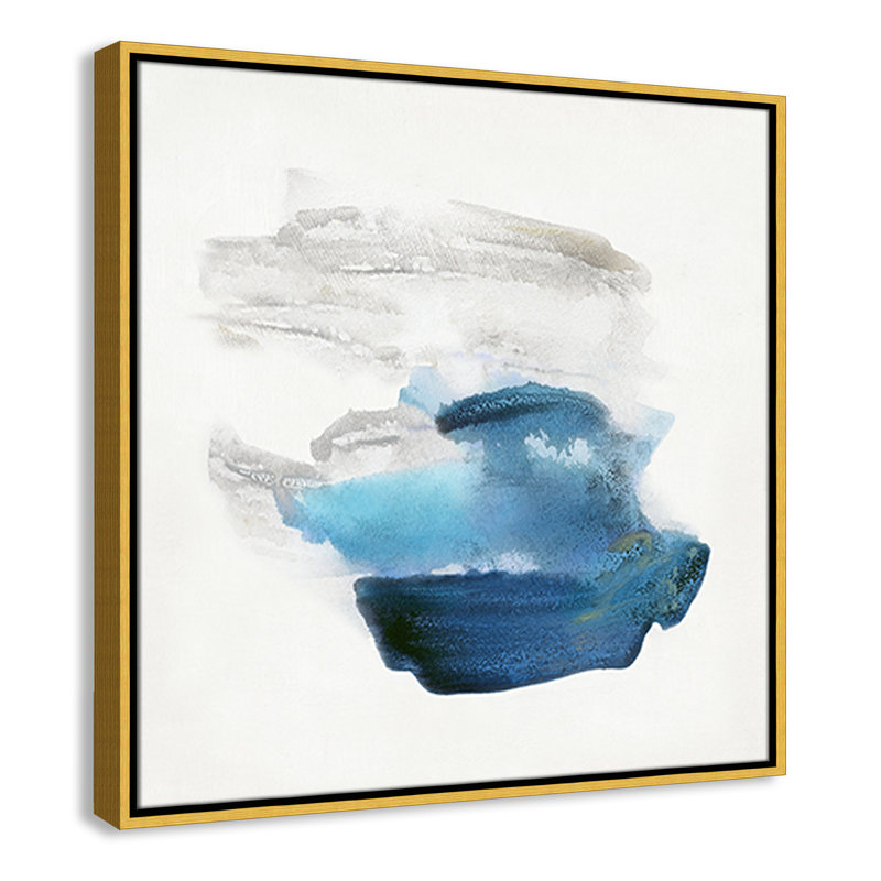 Blue Sweep Collection " Blue Sweep II " by Sally Swatland, 25.5" H x 25.5" W x 2" D, Gold