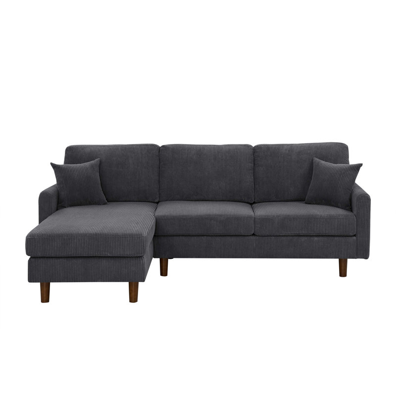 Maicee 2 - Piece Upholstered Sectional, Dark Gray