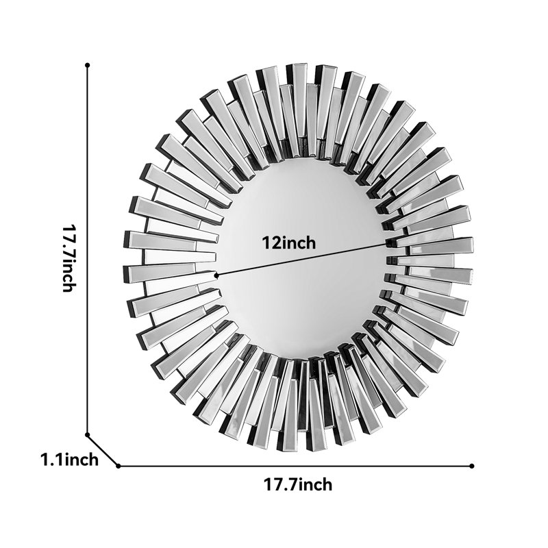 Freelon Round Sunburst Accent Mirror, 17.7'' x 17.7''
