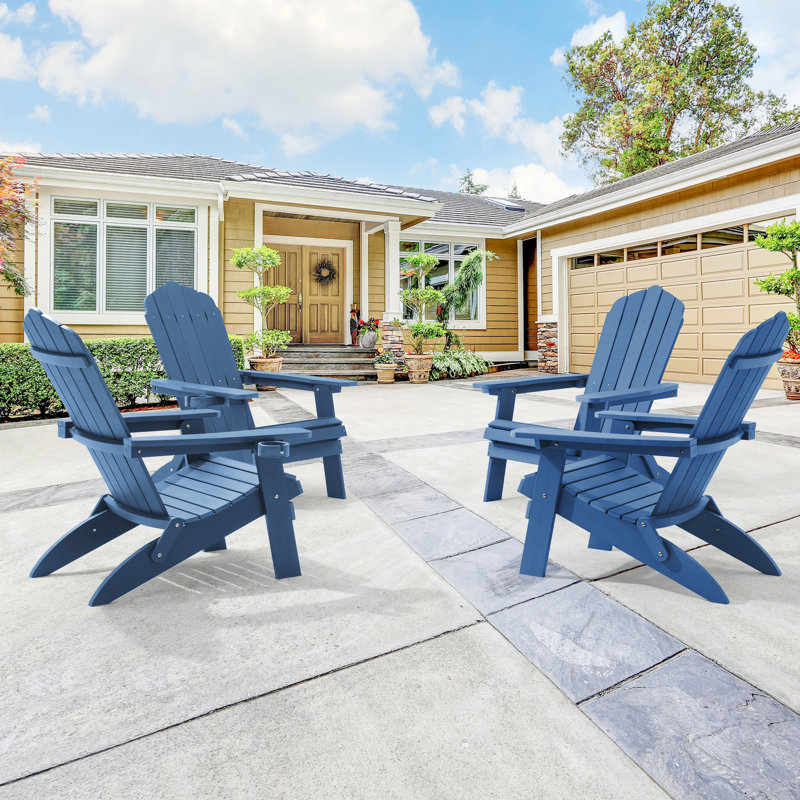 Chaise Adirondack en plastique / résine Themis, Bleu marine