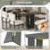 60 Inch Dining Table Set For 6 With Upholstered Chairs For Dining Room, Kitchen And Living Room Gray