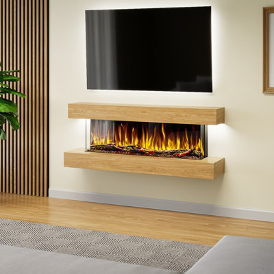 Evolution Fires 137.16 cm W Surface Wall Mounted Electric Fireplace with 5000 BTU