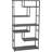 Modern Geometric Open Bookcase With Faux Concrete Wooden Shelves For Versatile Storage And Display