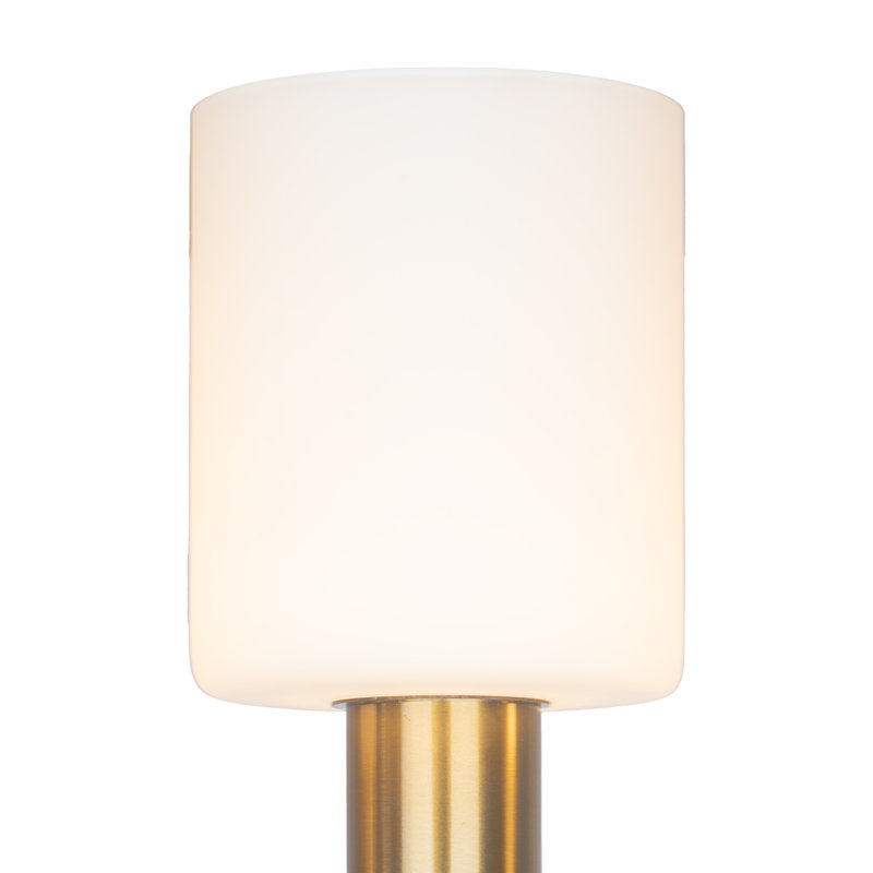 Lustre 13 lumières DEL en laiton avec abat-jour en verre, Laiton