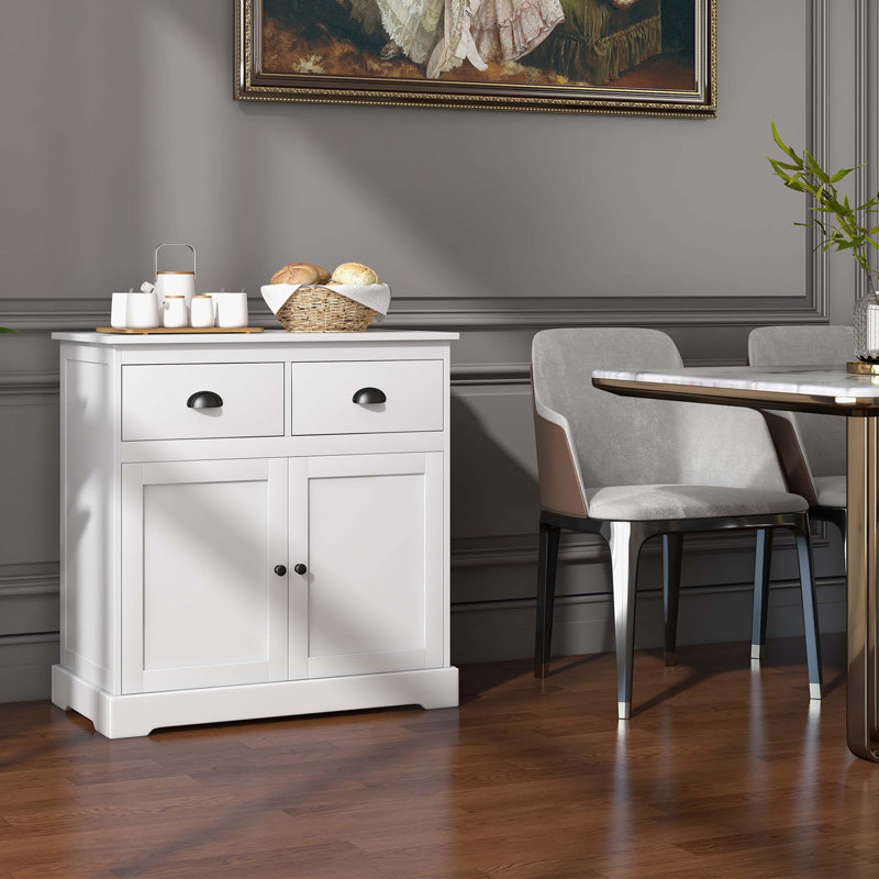 Armoire de rangement Winston Porter avec 2 portes et 2 tiroirs de rangement