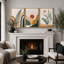 «Mid Century Modern Boho», feuille de fougère abstraite et paysage du désert-73721024-73721026