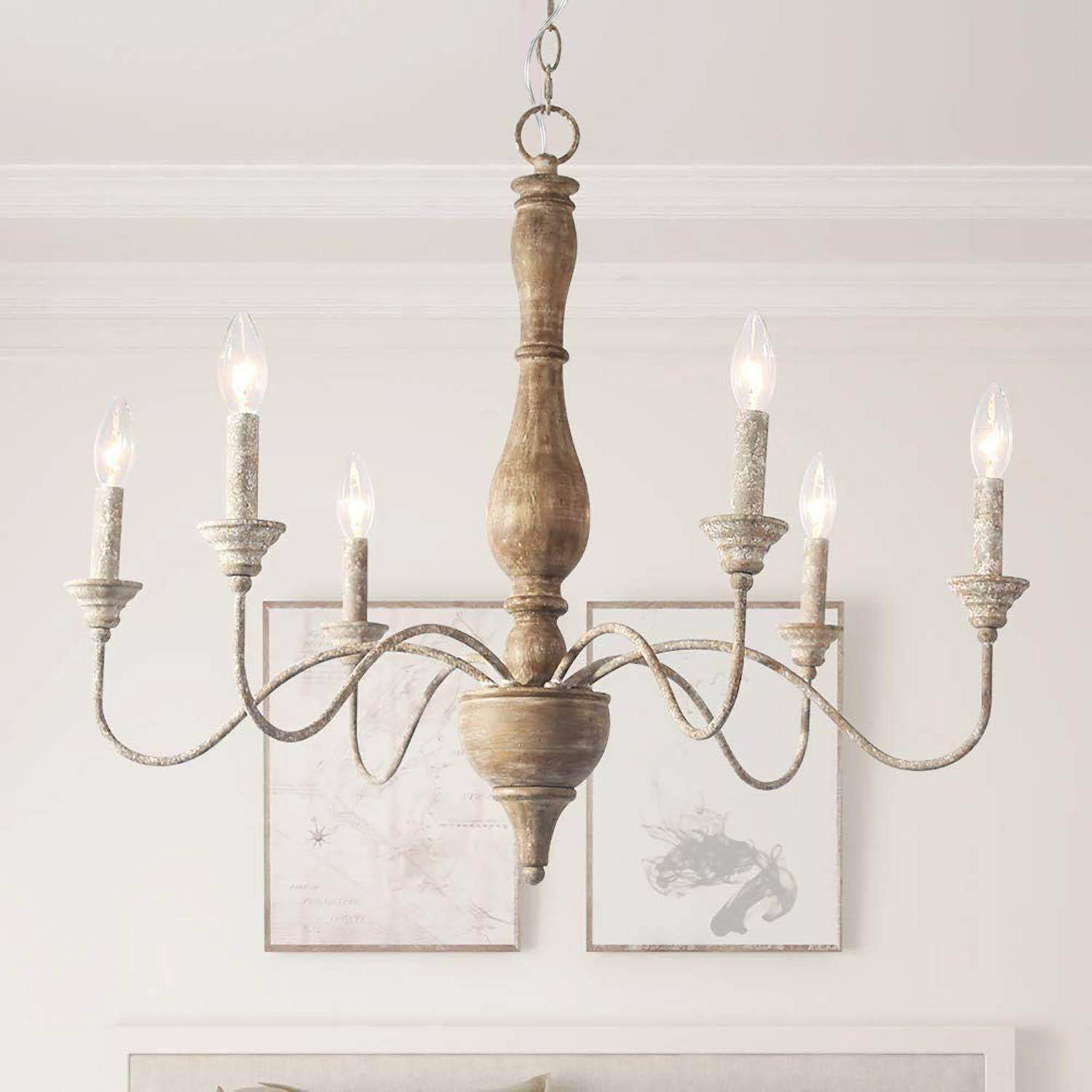 One Allium Way® Marcus 6 - Light 29.5“ Farmhouse Candle Style Chandelier &  Reviews | Wayfair