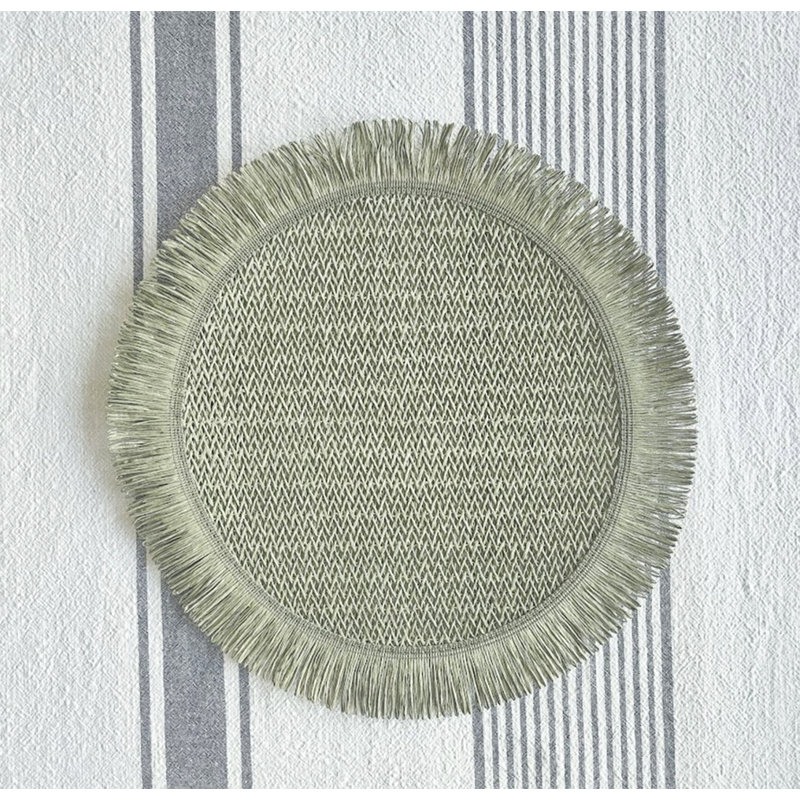 Anjanet Polypropylene Solid Colour Round, Sage Green
