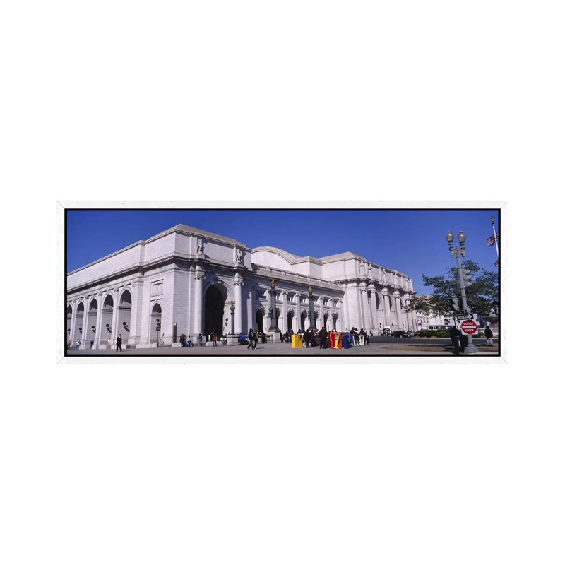 USA, Washington DC, Tourists walking in front of Union Station 1 Piece Panoramic Wall Art on Canvas, 182.88 cm H x 60.96 cm W