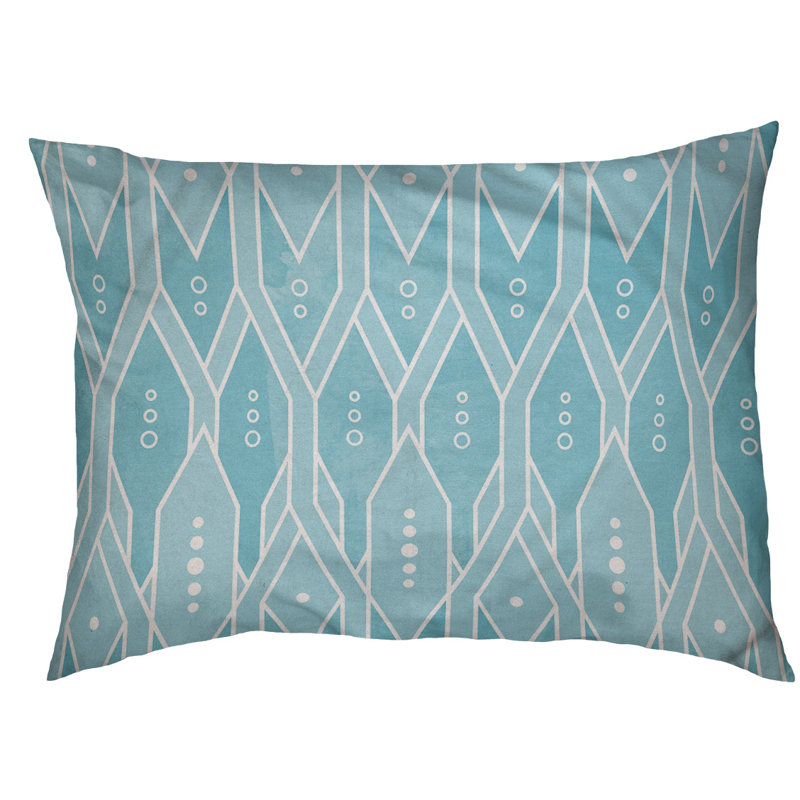 Coussin décoratif trellis, Moyen (L 30 po x l 40 po), sarcelle, Utilisation intérieure/extérieure