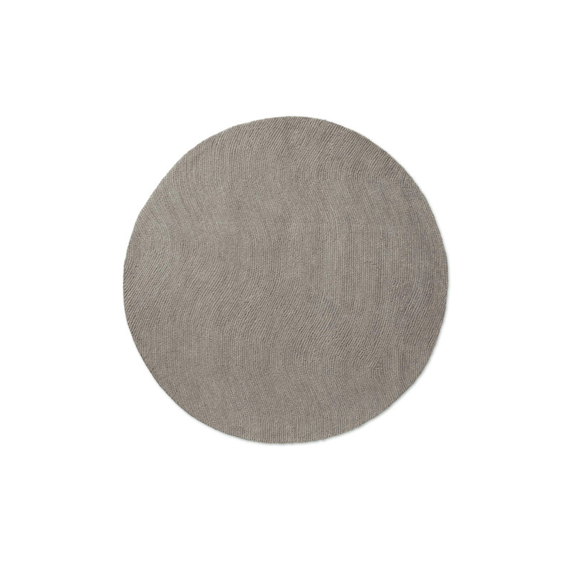 Hand Tufted Wool Area Rug in Pebble, Round 4'11"