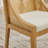Rattan Dining Chairs, Solid Wood Frame With Decorative Armrests, Linen Upholstered Seat, Rustic Wooden Side Chairs For Kitchen, Dining Room, Living Room,Single Pack-1150127139