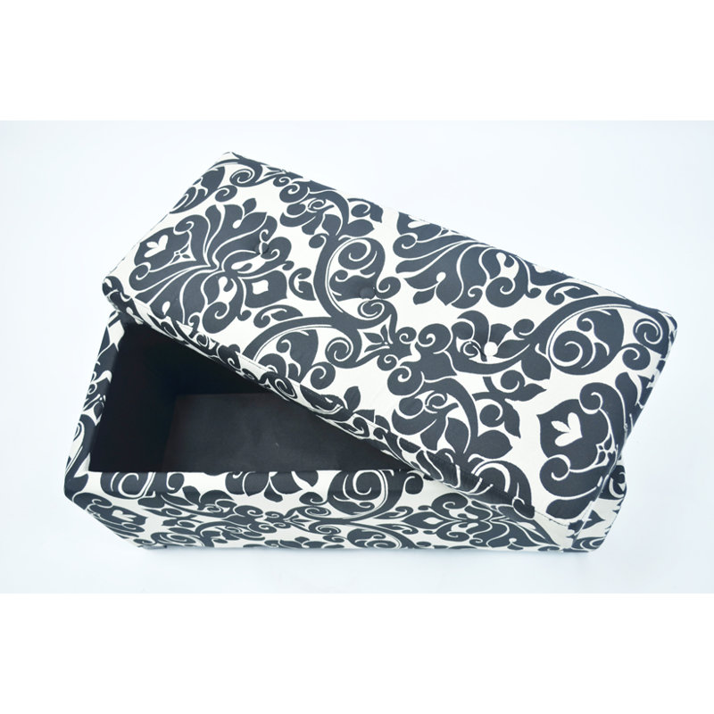 Repose-pieds avec rangement Donahue, Floral blanc