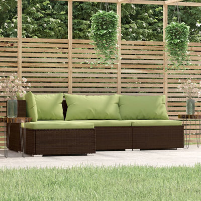 Ensemble modulaire de patio rectangulaire avec coussins de 27,6 po Wolther