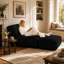 Modular Corduroy Chaise Lounge Sofa,Vacuum‑Compressed Bean Bag Chair-1827646847