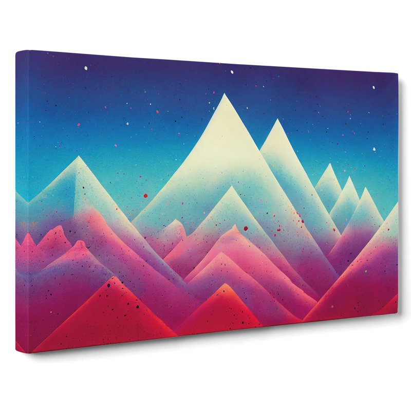 Neon Mountains Vol.2 Abstract - Wrapped Canvas, 40cm H x 60cm W x 3cm D