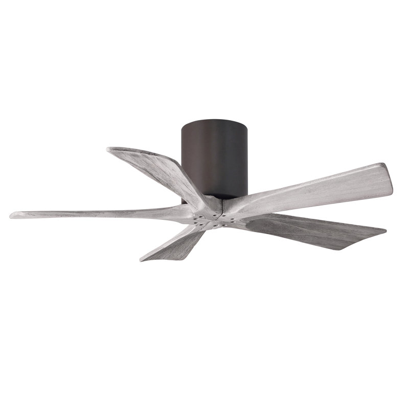 Ventilateur à pales encastré 5 pales Irene, Bronze texturé, Ton bois de grange, 42"