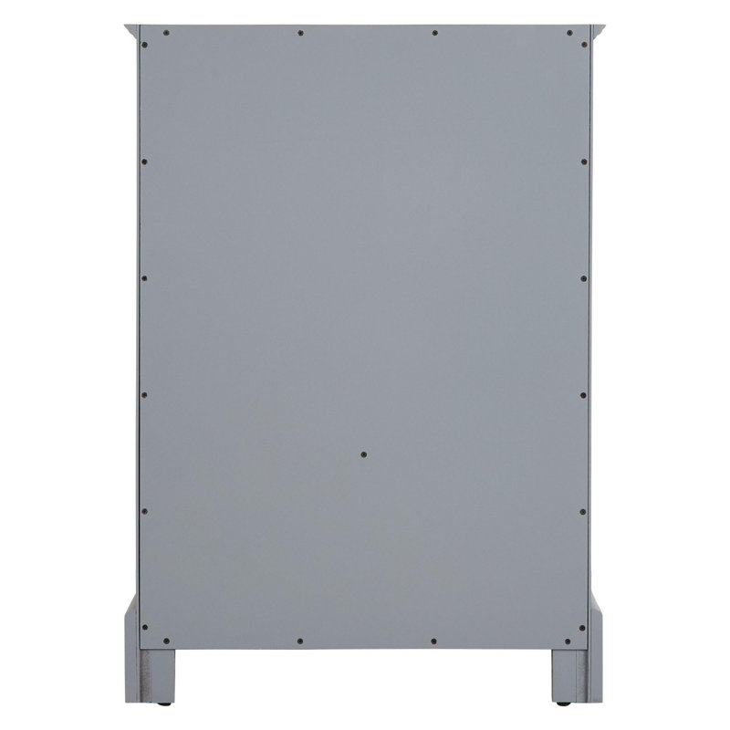Gray Solid Wood Freestanding Single Basin Vanity Cabinet