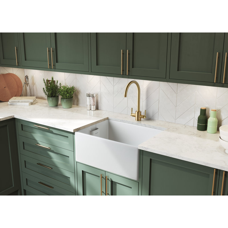 Single Bowl Farmhouse/Apron Kitchen Sink, White