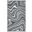 Tapis d'extérieur imperméable et réversible - Résistant aux rayons UV, pliable et facile à nettoyer - Tapis de patio en paille moderne à poils courts, portable pour terrasse, jardin, camping, véhicule récréatif - Taille: 5 x 8 pi, couleur: noir / gris / blanc