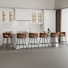Bar Stools Set Of 6 Counter Height Velvet Upholstered Morden Barstools With High Backs 6 Metal Legs Chair For Kitchen Island Dining Room Bar, Brown