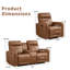 Ensemble de salon inclinable électrique en cuir fleur 3 pièces: 2 fauteuils inclinables électriques + causeuse avec console et Type-C et USB-457550880