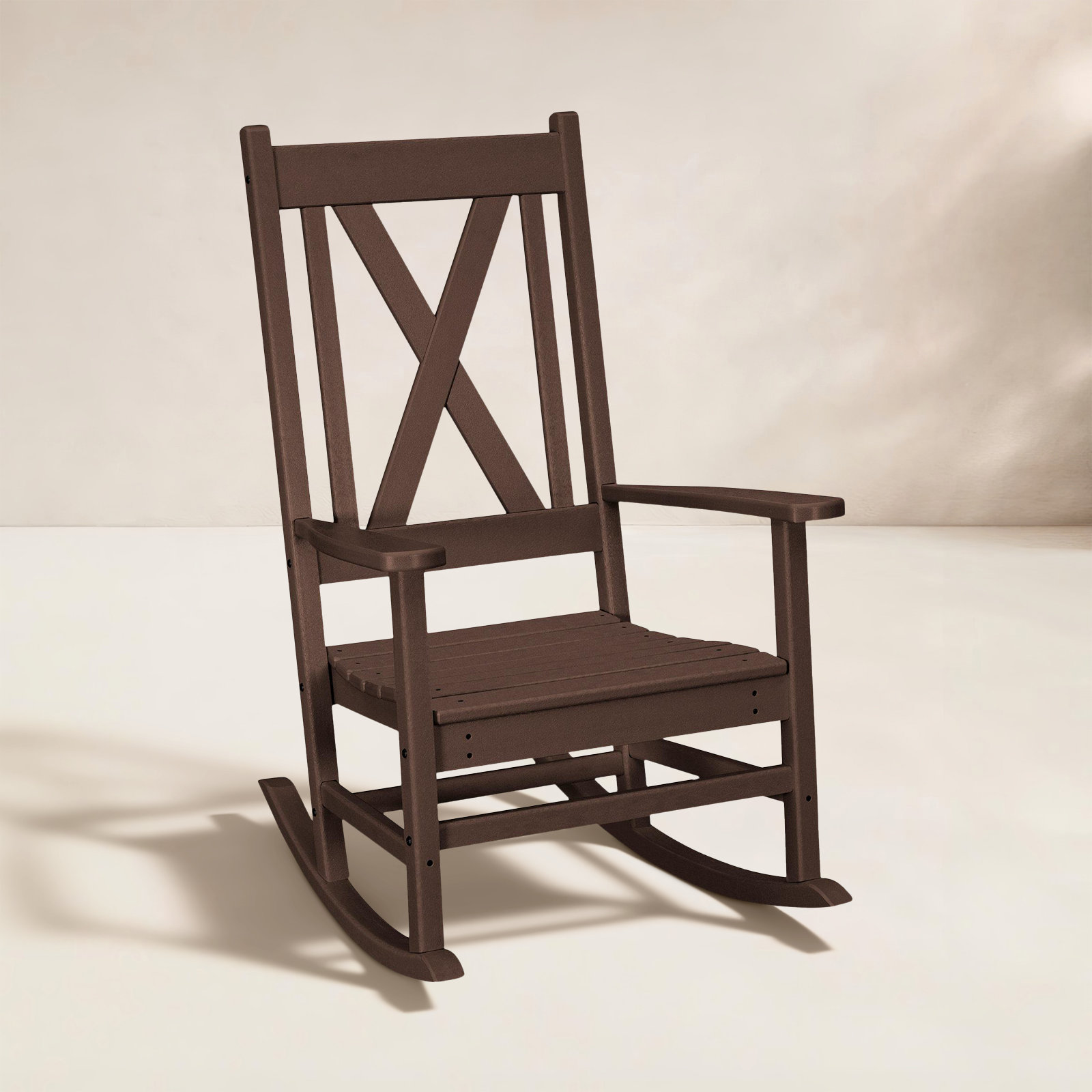 POLYWOOD® Braxton Patio Rocking Chair, Mahogany